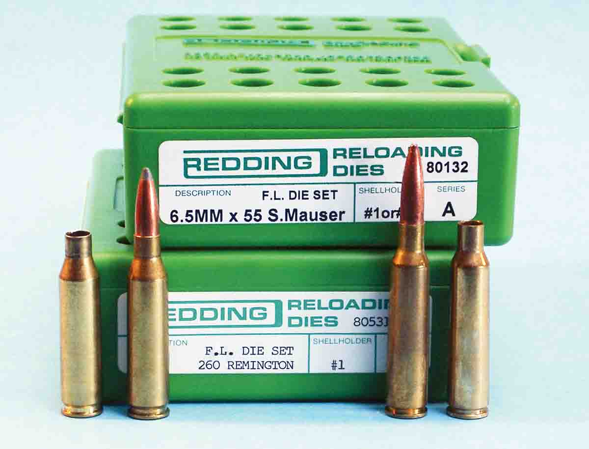 The .260 Remington is essentially a shortened, shorter-necked 6.5x55.